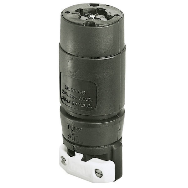 Bryant Locking Connector, Non-NEMA, 20/30 A, 250/600V AC, Three Phase, 3 Pole, Screw Terminals 21414 - main